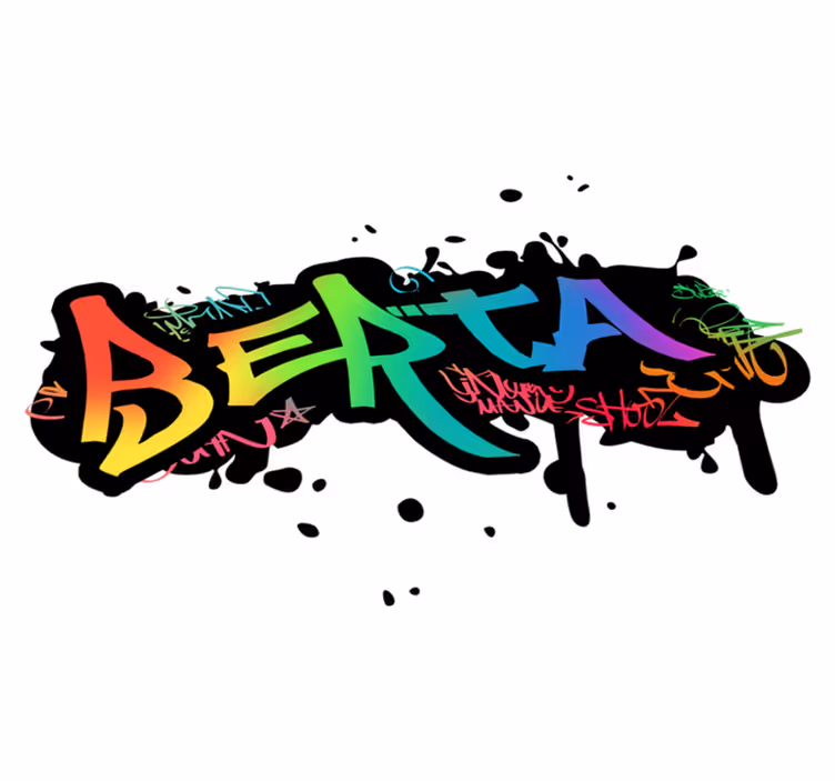 Alfombra vinílica infantil grafiti personalizable - TenVinilo