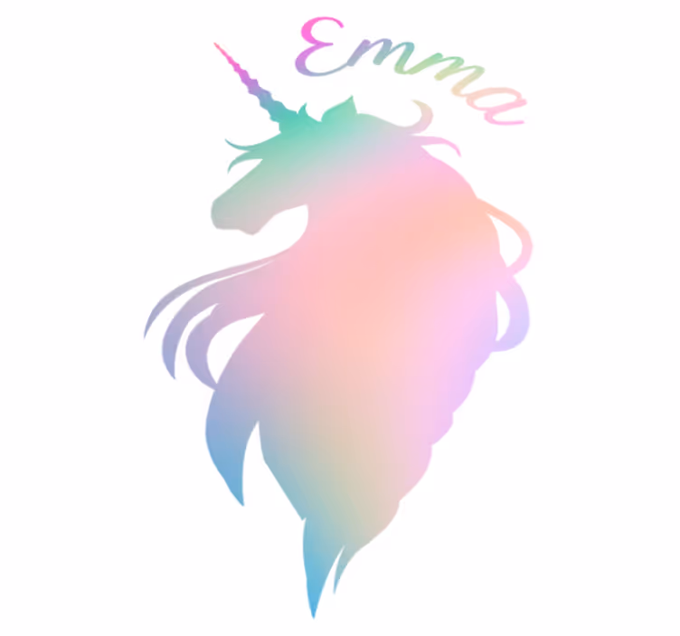 Alfombra vinílica infantil silueta unicornio personalizable - TenVinilo