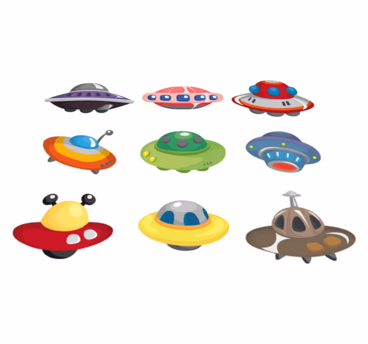 Alfombra vinílica infantil stickers de ovnis - TenVinilo
