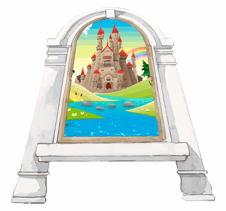 Alfombra vinílica infantil paisaje de cuento - TenVinilo
