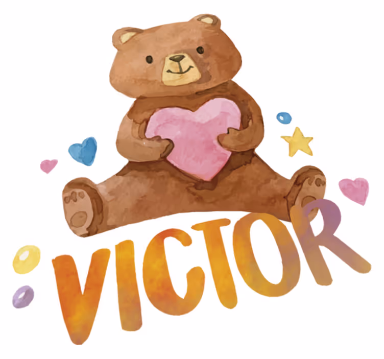 Alfombra vinílica infantil osito de peluche con corazón - TenVinilo
