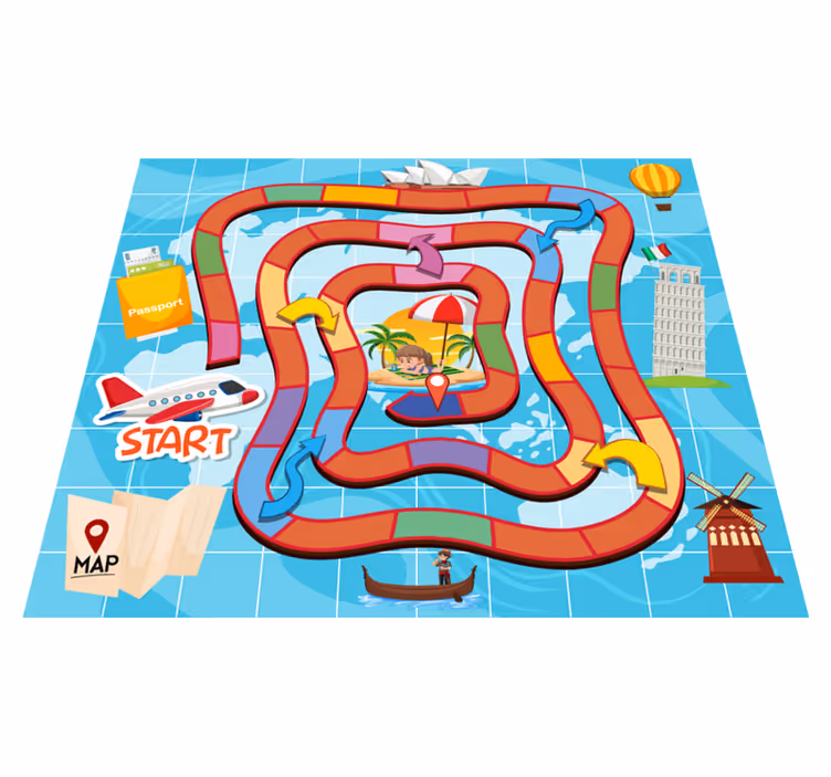 Alfombra vinílica juegos para viajar con juegos de mesa - TenVinilo