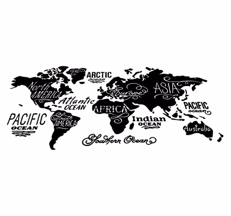 Alfombra vinílica mapamundi mapa del mundo detallado - TenVinilo