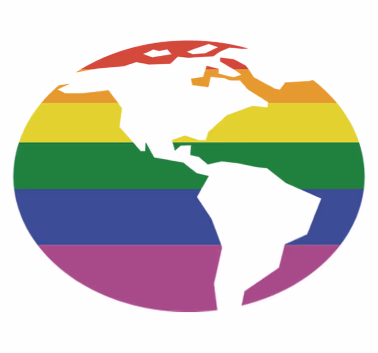 Alfombra vinílica mapamundi adhesivo orgullo gay - TenVinilo