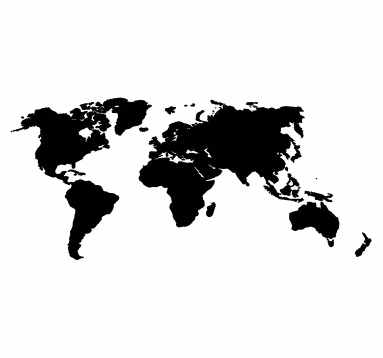 Alfombra vinílica mapamundi mapa del mundo en color único - TenVinilo