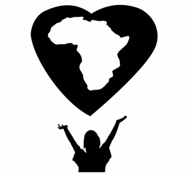 Alfombra vinílica mapamundi corazón de África - TenVinilo