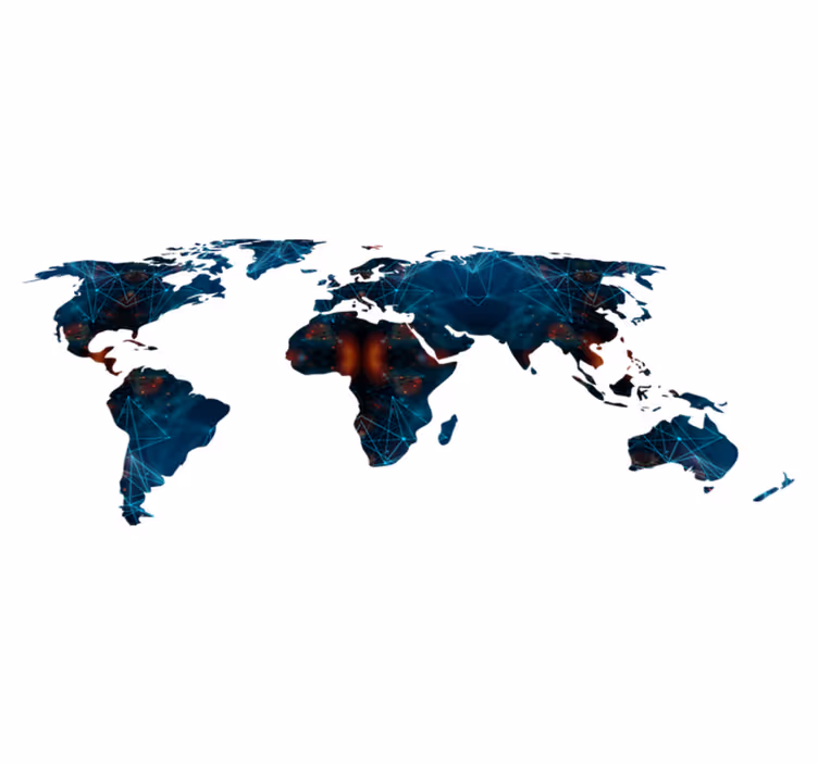 Alfombra vinílica mapamundi mapa geométrico del mundo - TenVinilo