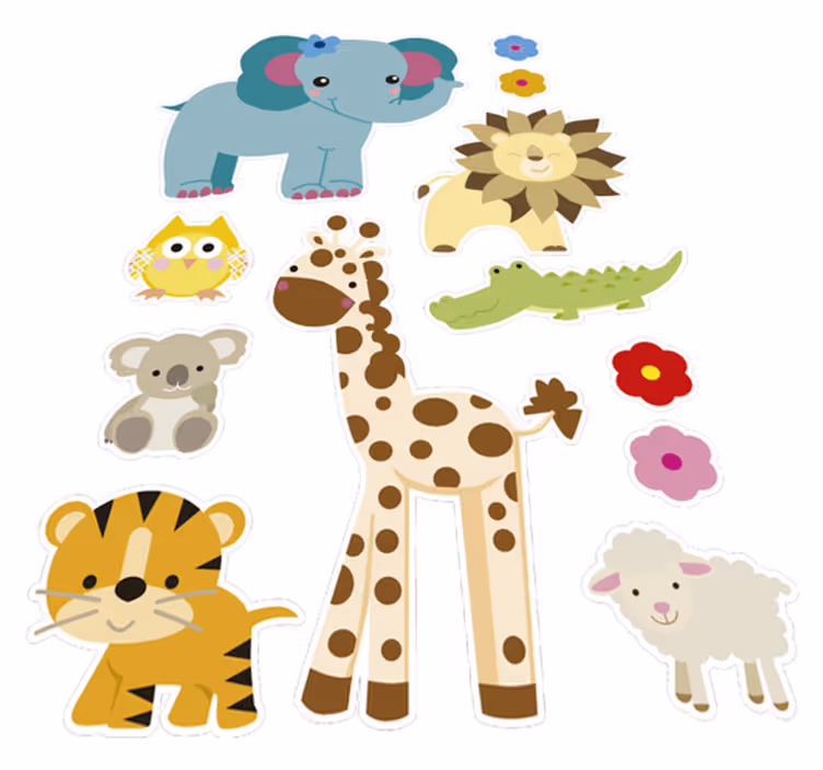 Alfombra vinílica infantil selva de stickers - TenVinilo