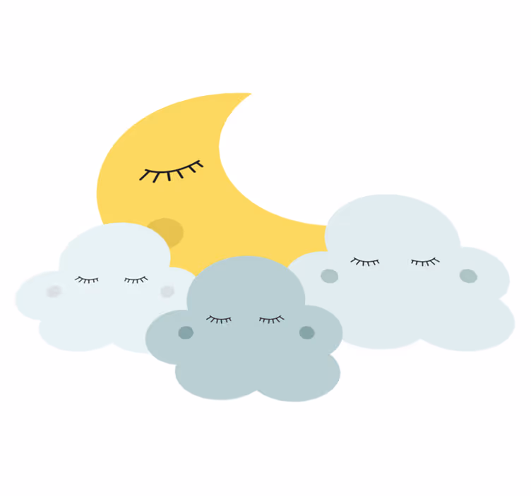 Alfombra vinílica infantil luna y nube durmiendo - TenVinilo