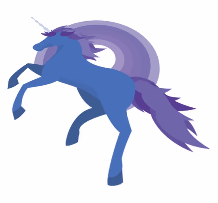 Alfombra vinílica infantil unicornio azul y morado - TenVinilo