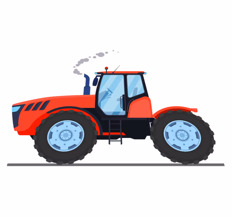 Alfombra vinílica infantil tractor rojo nuevo - TenVinilo