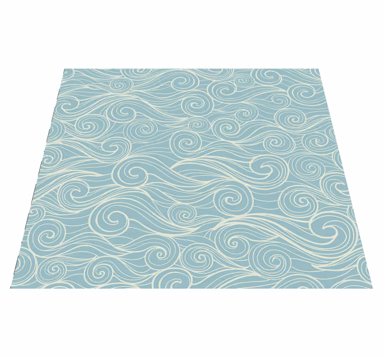 Alfombra vinílica baño olas del océano - TenVinilo