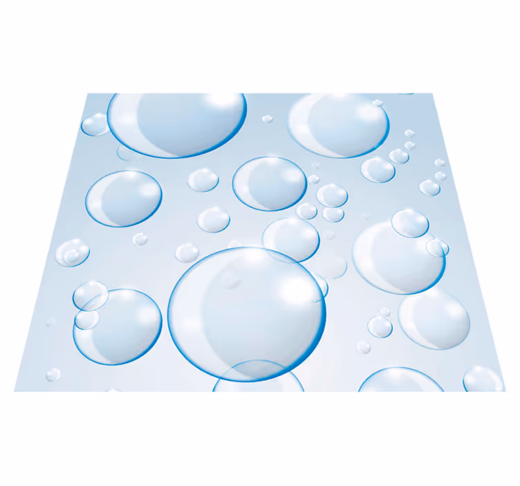 Alfombra vinílica baño motivo de burbuja esférica - TenVinilo