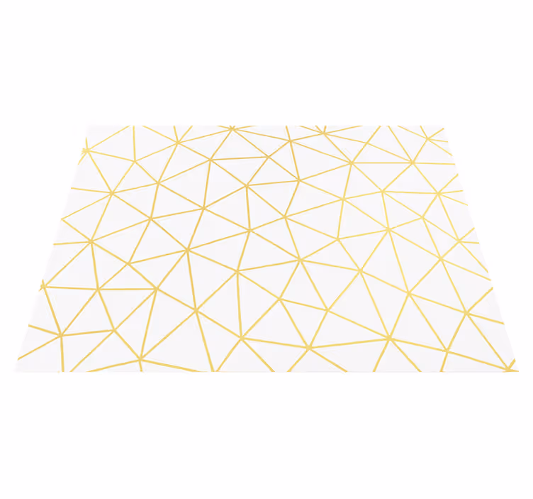 Alfombra vinílica geométrica mosaico prismático dorado - TenVinilo