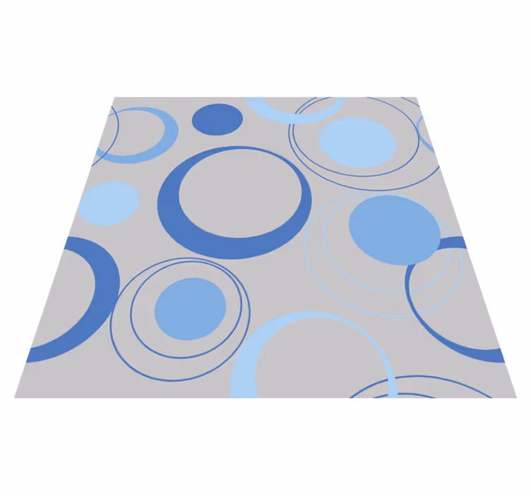 Alfombra vinílica baño burbujas azules minimalistas - TenVinilo
