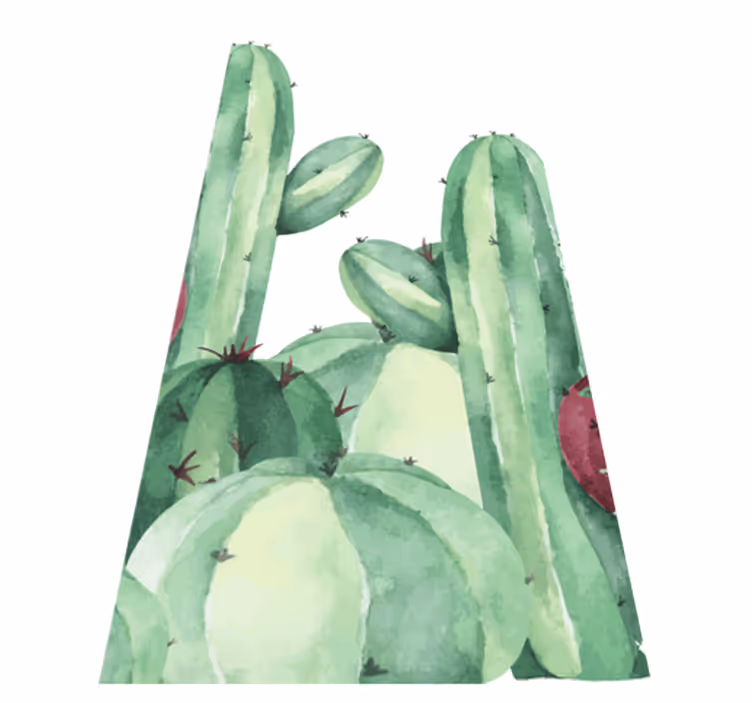 Alfombra vinílica baño plantas cactus - TenVinilo