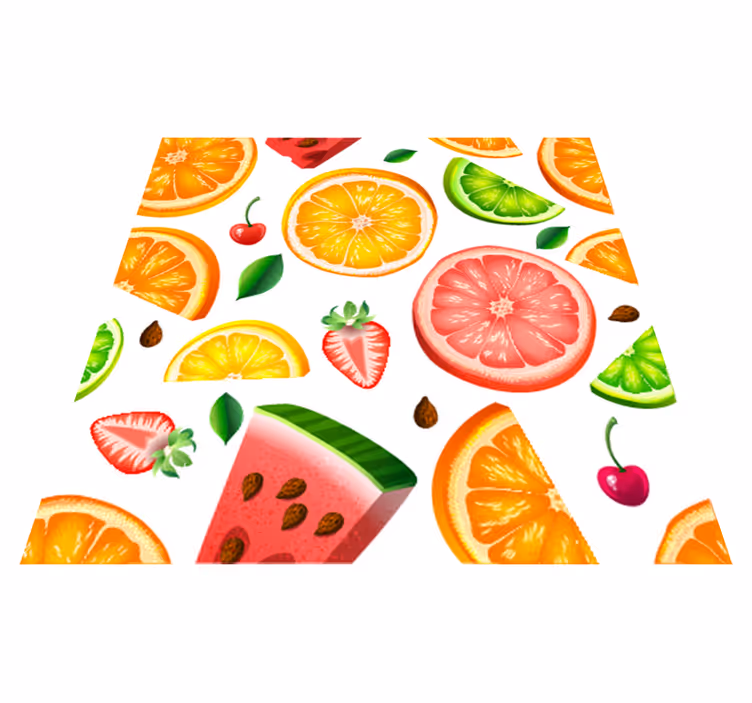 Alfombra vinílica cocina vinilo frutas decorativo - TenVinilo