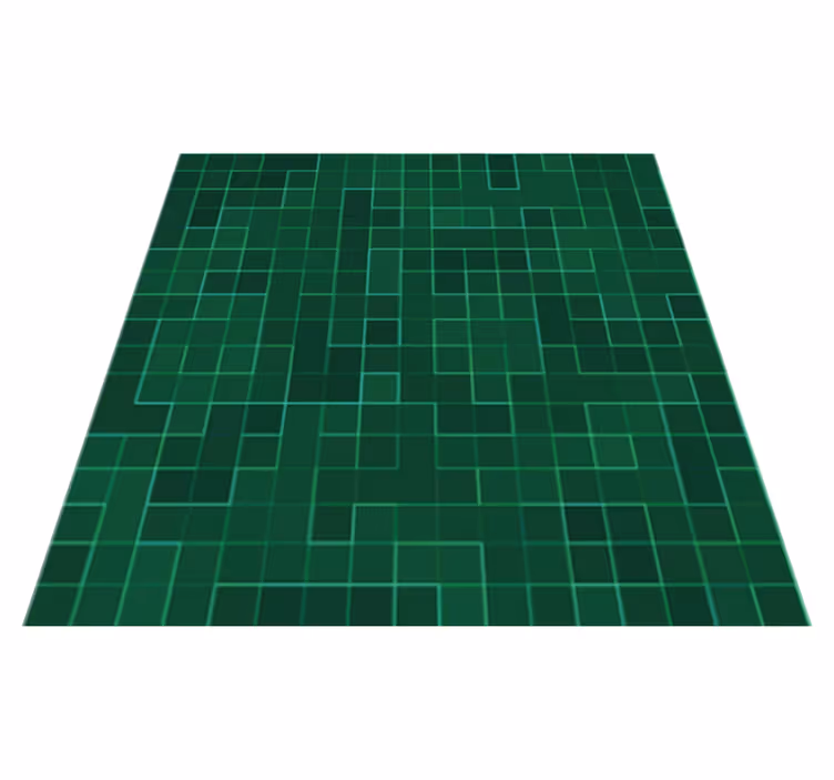 Alfombra vinílica cocina mosaico brillante verde abstracto - TenVinilo