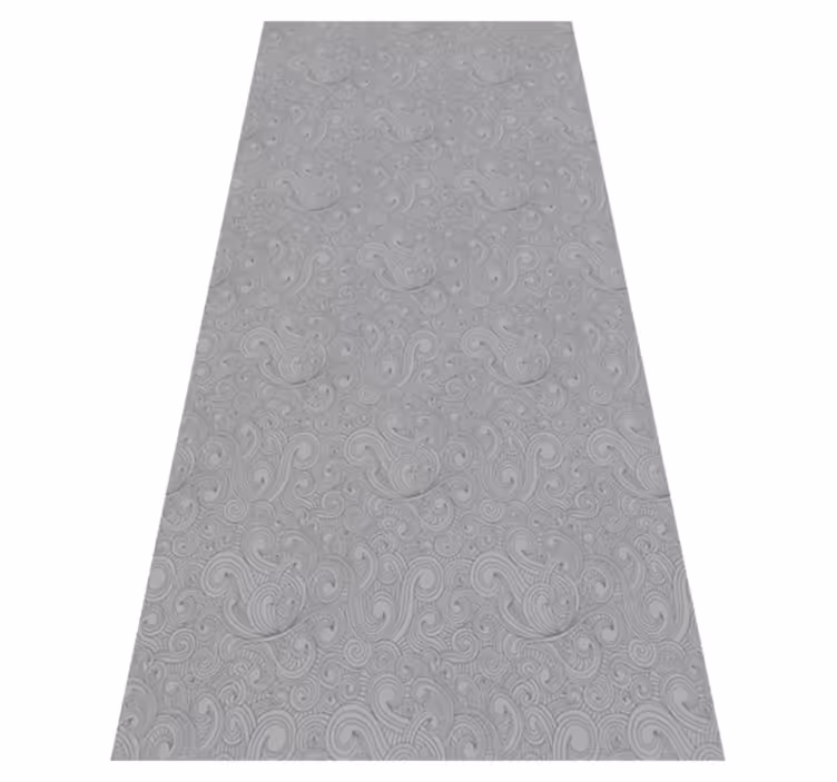 Alfombra vinílica cocina patrón floral tonos grises - TenVinilo
