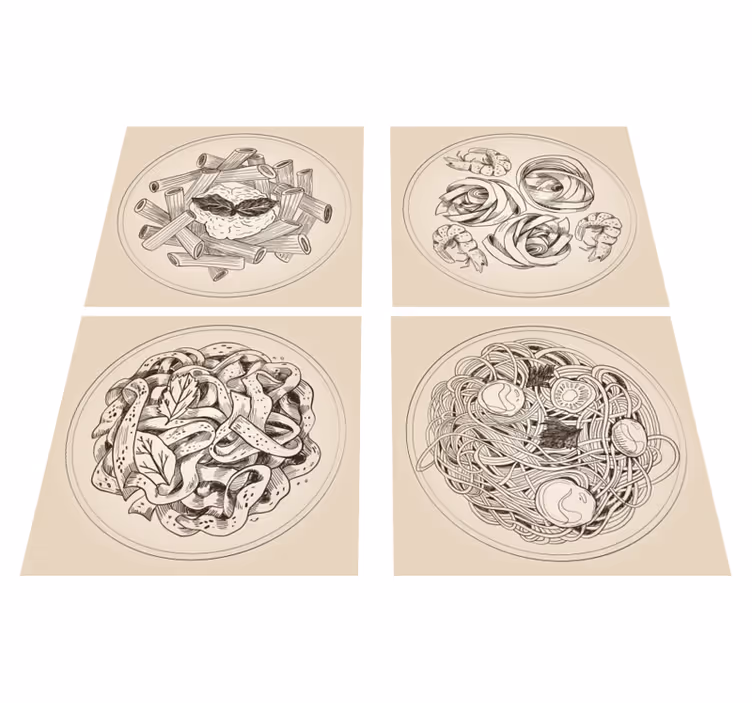 Alfombra vinílica cocina platos ornamentales - TenVinilo