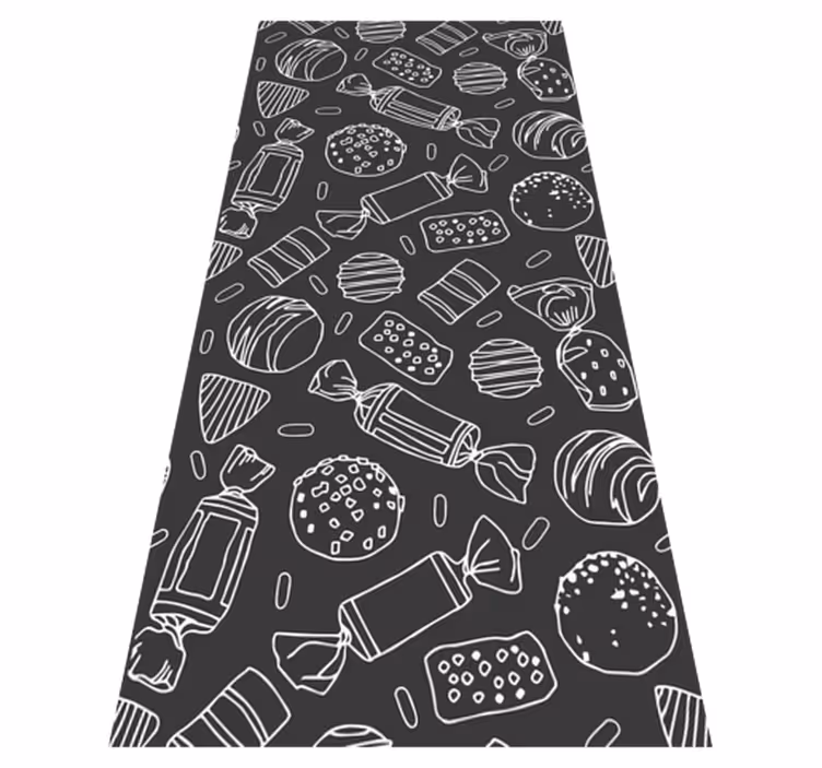 Alfombra vinílica cocina diseño caramelos - TenVinilo