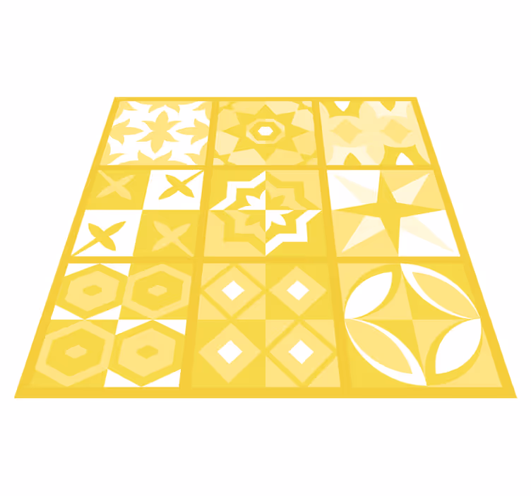Alfombra vinílica cocina amarillo iluminador - TenVinilo