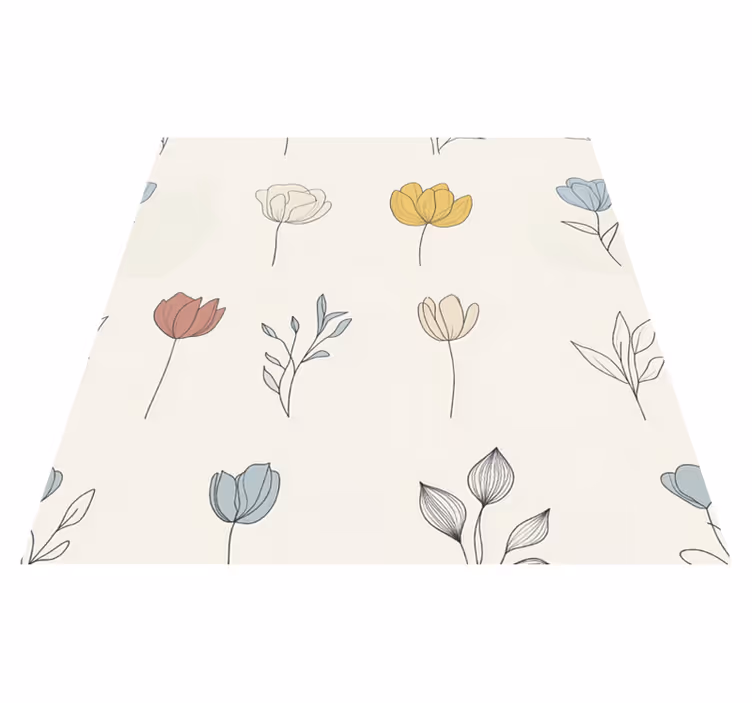 Alfombra vinílica cocina diseño de flores - TenVinilo
