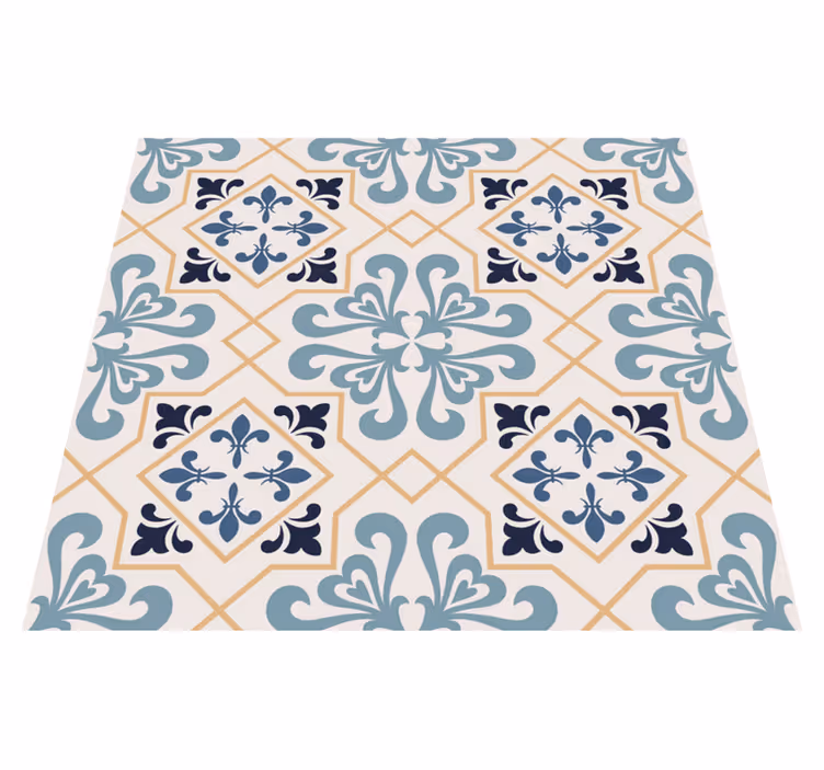 Alfombra vinílica cocina diseño de azulejos amarillos - TenVinilo