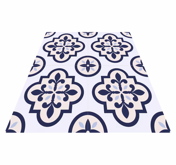 Alfombra vinílica cocina azulejo portugués azul - TenVinilo