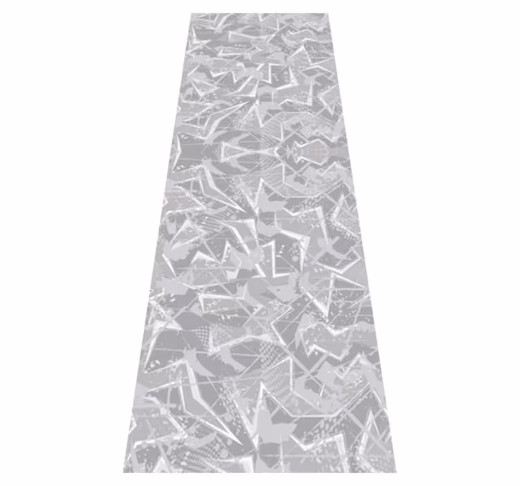 Alfombra vinílica dormitorio gráficos finos gris 80's - TenVinilo