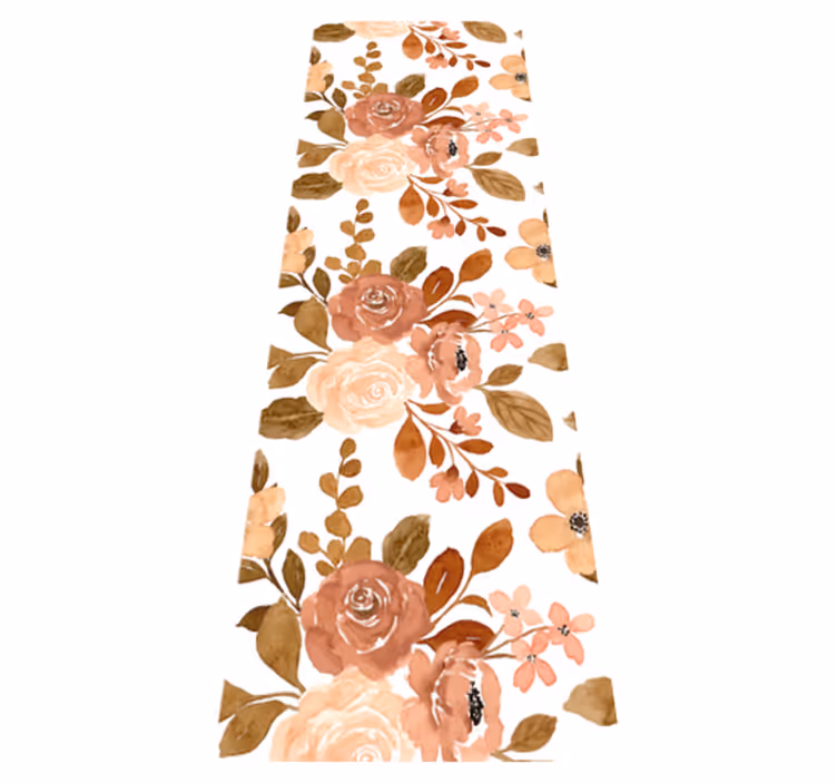 Alfombra vinílica dormitorio flores pasteles rosas - TenVinilo