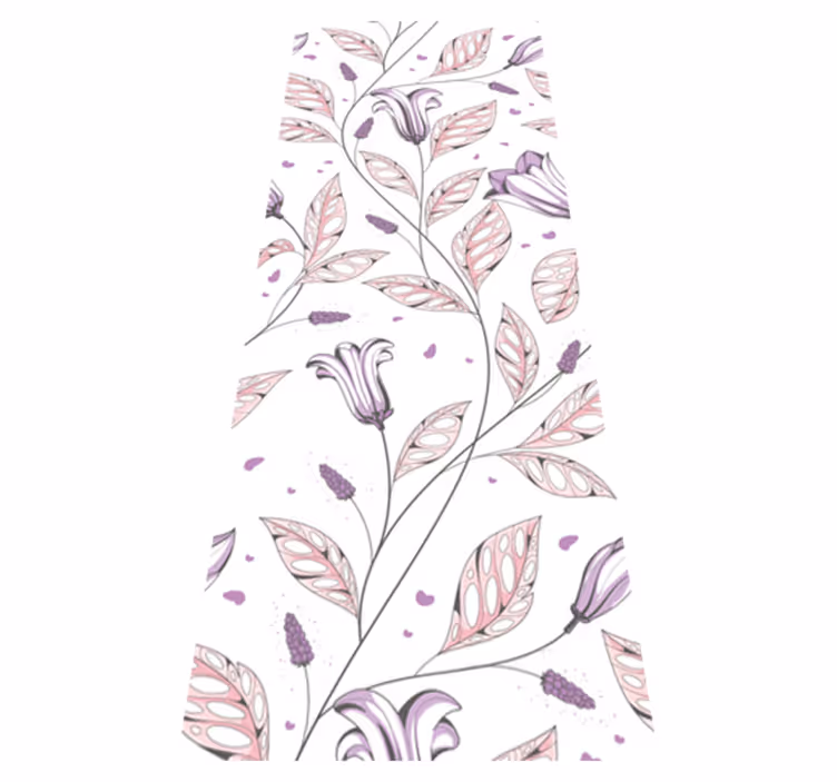 Alfombra vinílica dormitorio tulipanes morados elegantes - TenVinilo