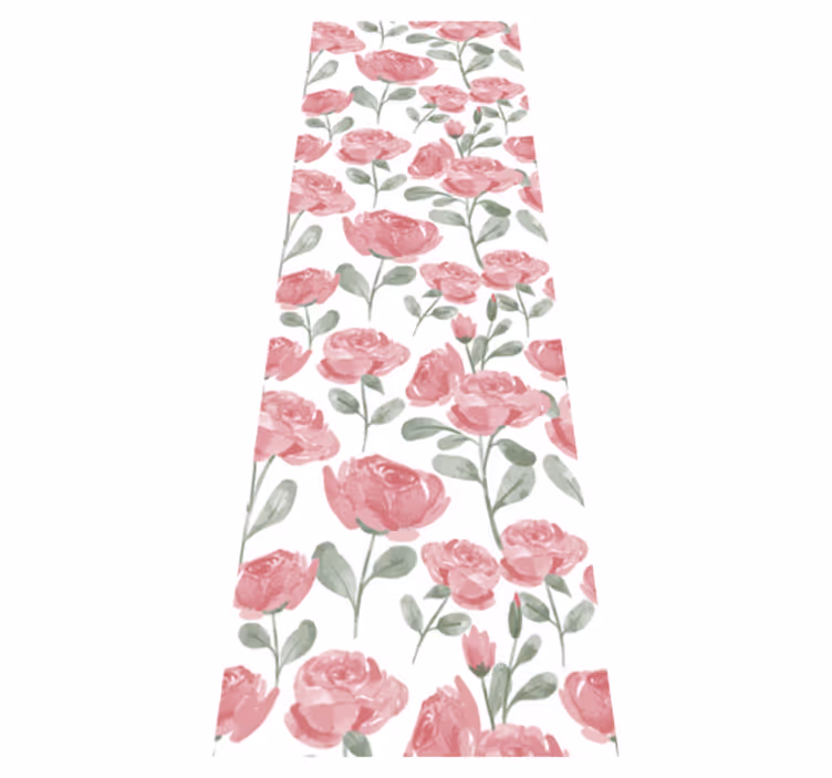 Alfombra vinílica dormitorio patrón vintage rosa natural - TenVinilo