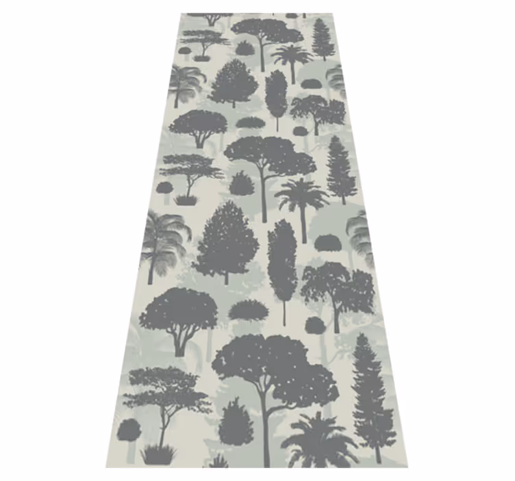 Alfombra vinílica dormitorio patrones de árboles nórdicos - TenVinilo