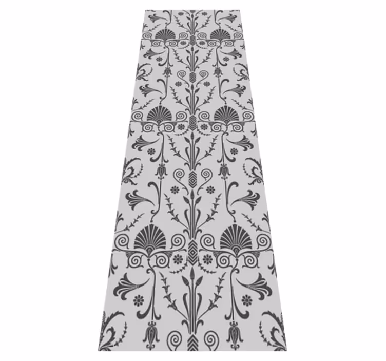 Alfombra vinílica dormitorio diseño floral gris provincial - TenVinilo
