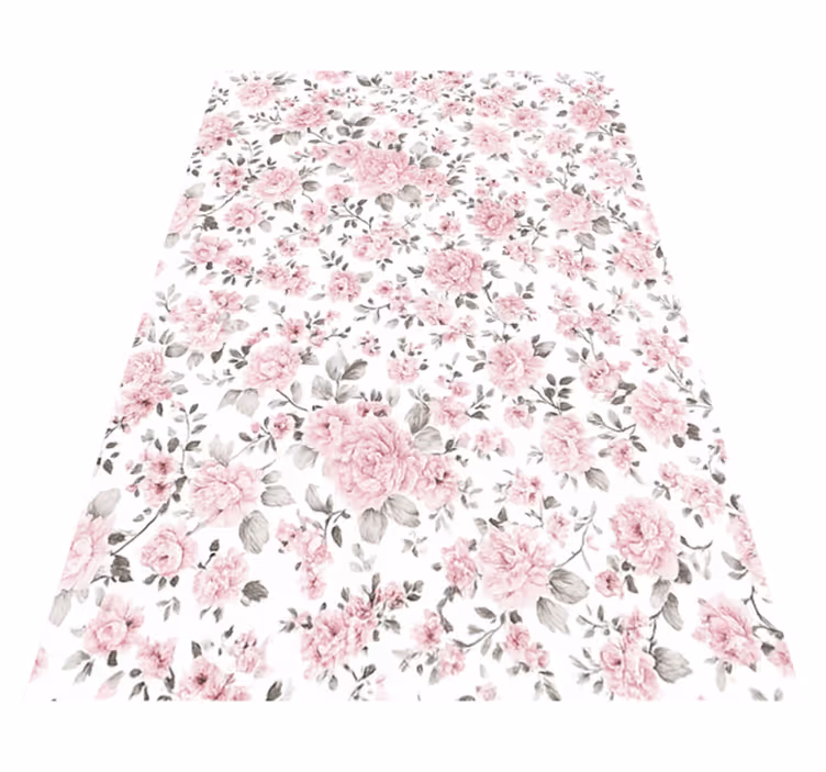 Alfombra vinílica dormitorio flores grandes retro - TenVinilo