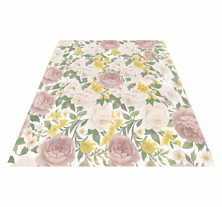 Alfombra vinílica dormitorio motivo botánico ahumado - TenVinilo