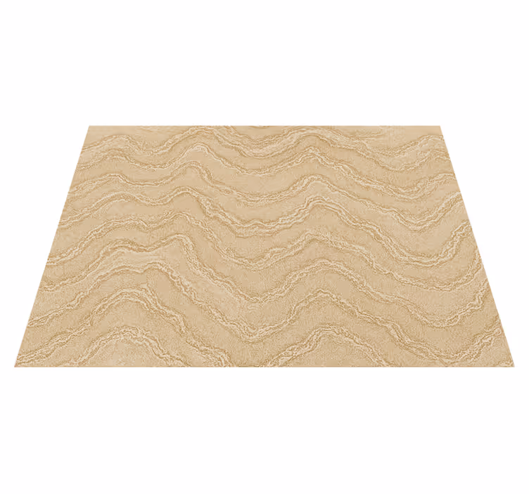Alfombra vinílica dormitorio efecto mármol beige y dorado - TenVinilo