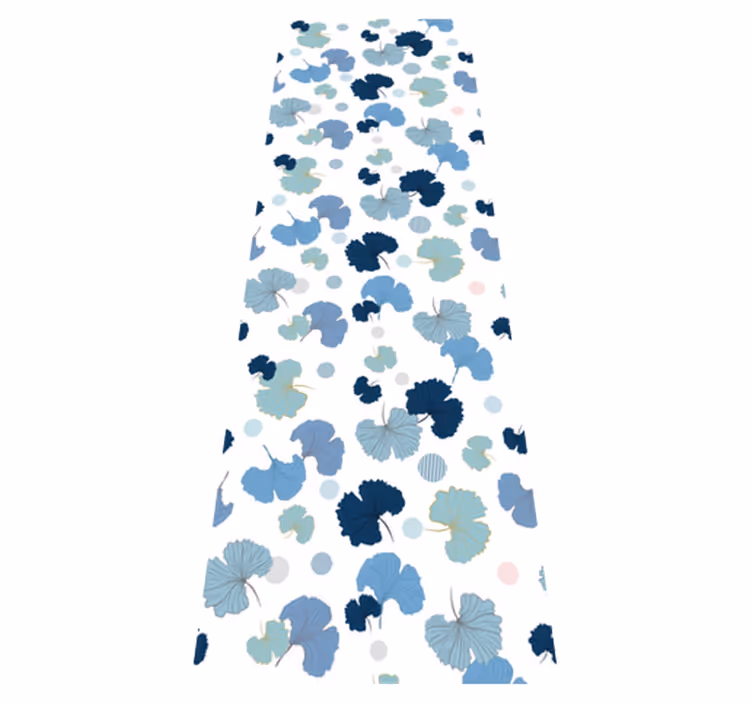 Alfombra vinílica oficina hoja de ginkgo azul - TenVinilo