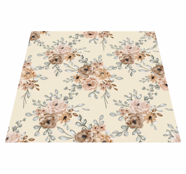 Alfombra vinílica dormitorio cuadro grande de rosas - TenVinilo