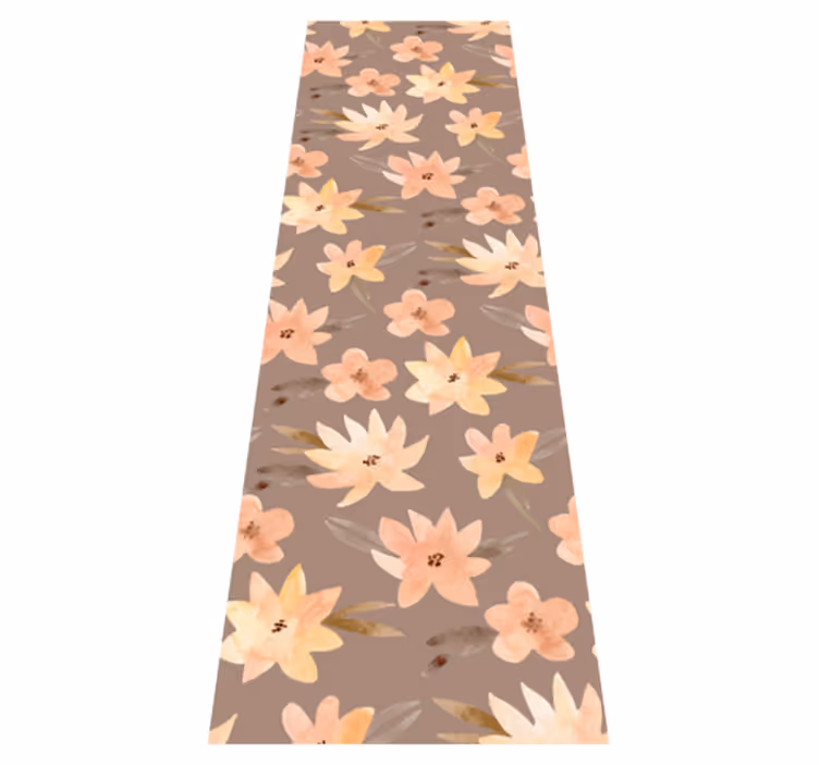 Alfombra vinílica dormitorio flores aquarella colores pastel - TenVinilo