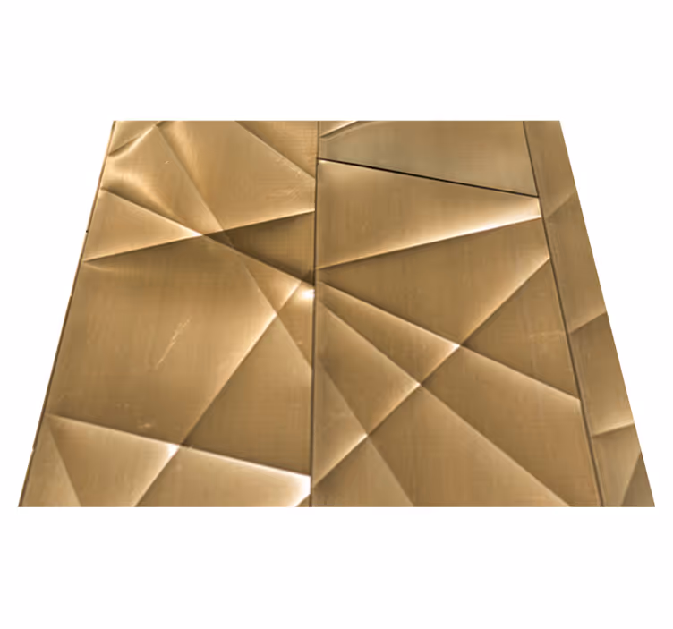 Alfombra vinílica dormitorio textura poligonal 3d dorada - TenVinilo