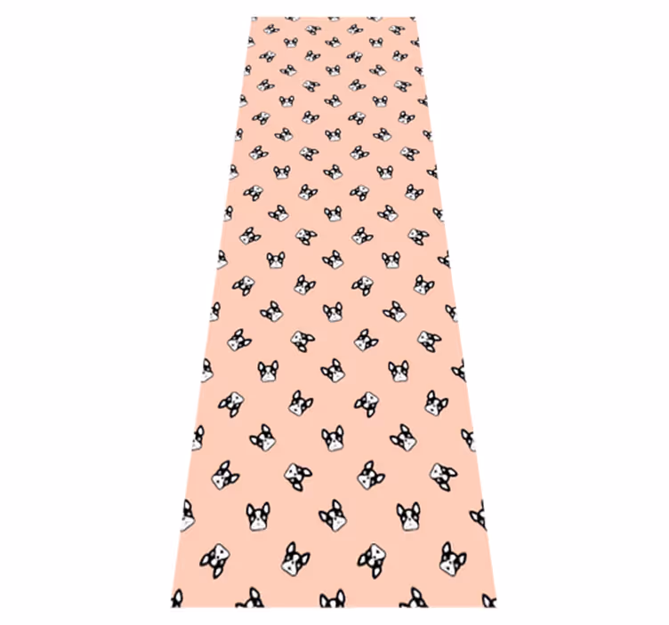 Alfombra vinílica dormitorio estampado de perritos franceses - TenVinilo
