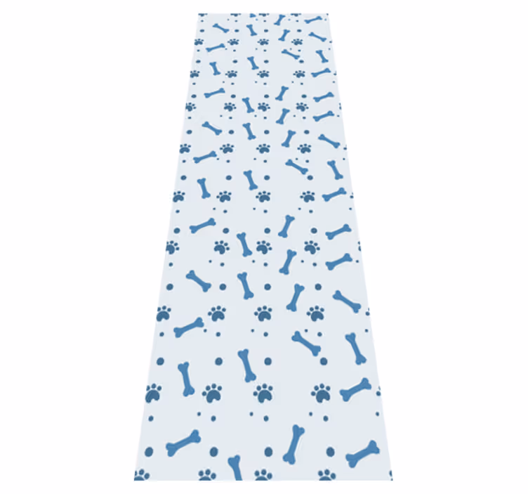 Alfombra vinílica dormitorio diseño de huesos azules - TenVinilo