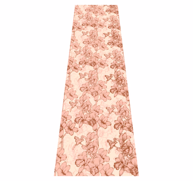 Alfombra vinílica dormitorio flores 3d vintage - TenVinilo