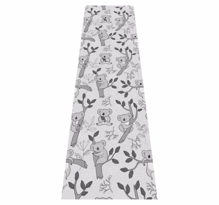Alfombra vinílica dormitorio patrón koala gris - TenVinilo