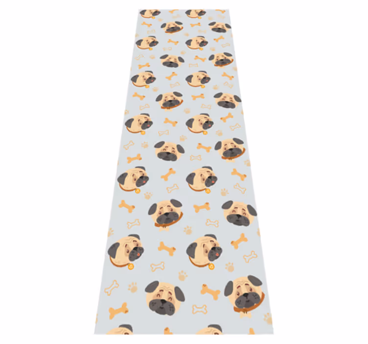 Alfombra vinílica dormitorio con estampado de bulldog - TenVinilo