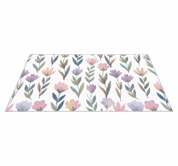 Alfombra vinílica dormitorio adhesivo floral nórdico - TenVinilo