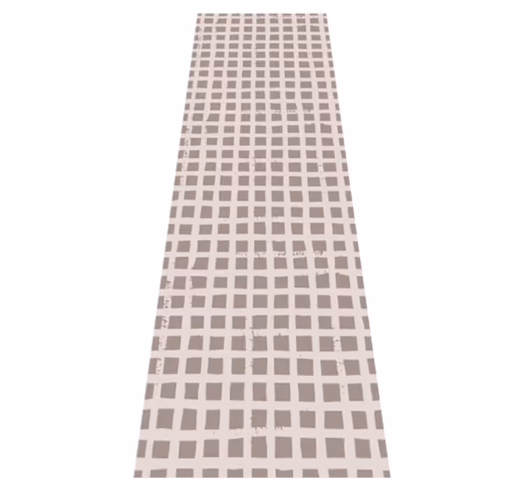 Alfombra vinílica nórdica de patrón cuadros marrón cálido - TenVinilo