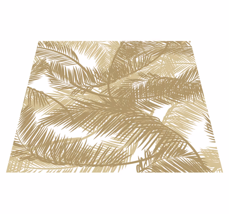 Alfombra vinílica naturaleza palmera dorada exótica - TenVinilo
